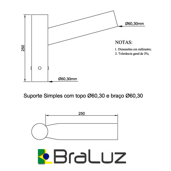 Suporte para Luminária Simples - 6060