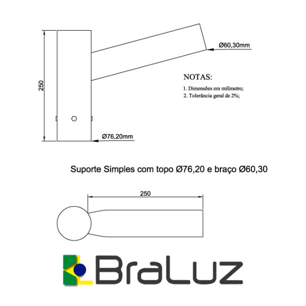 Suporte para Luminária Simples - 7660