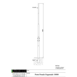 Poste Pesado Engastado 10m